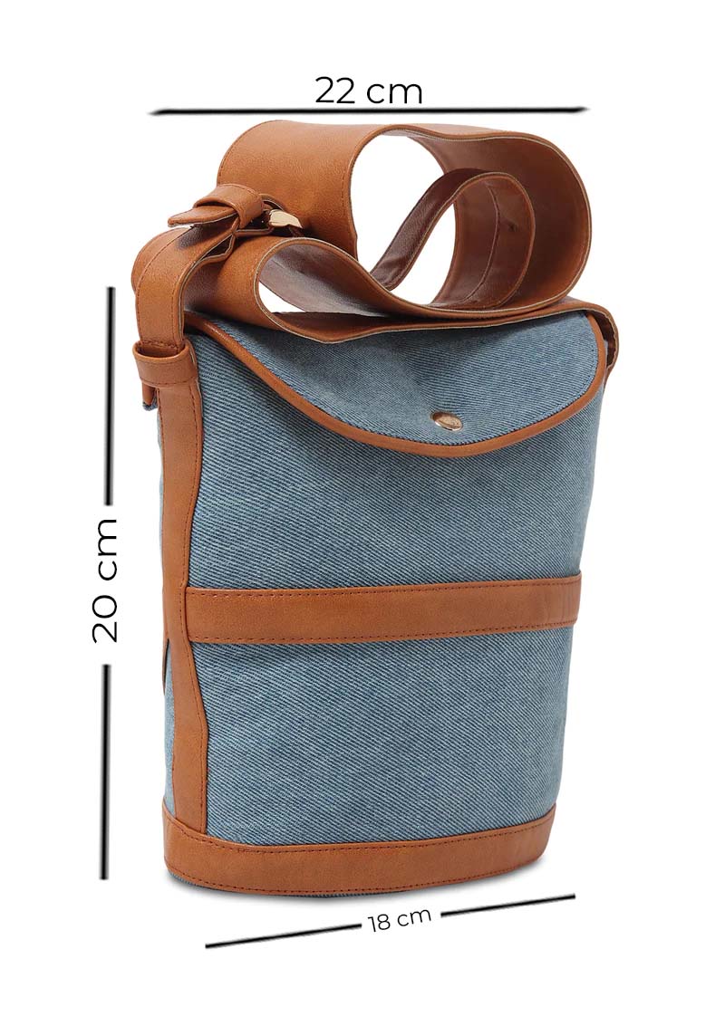 CADE BROWN DENIM BAG - Rizir