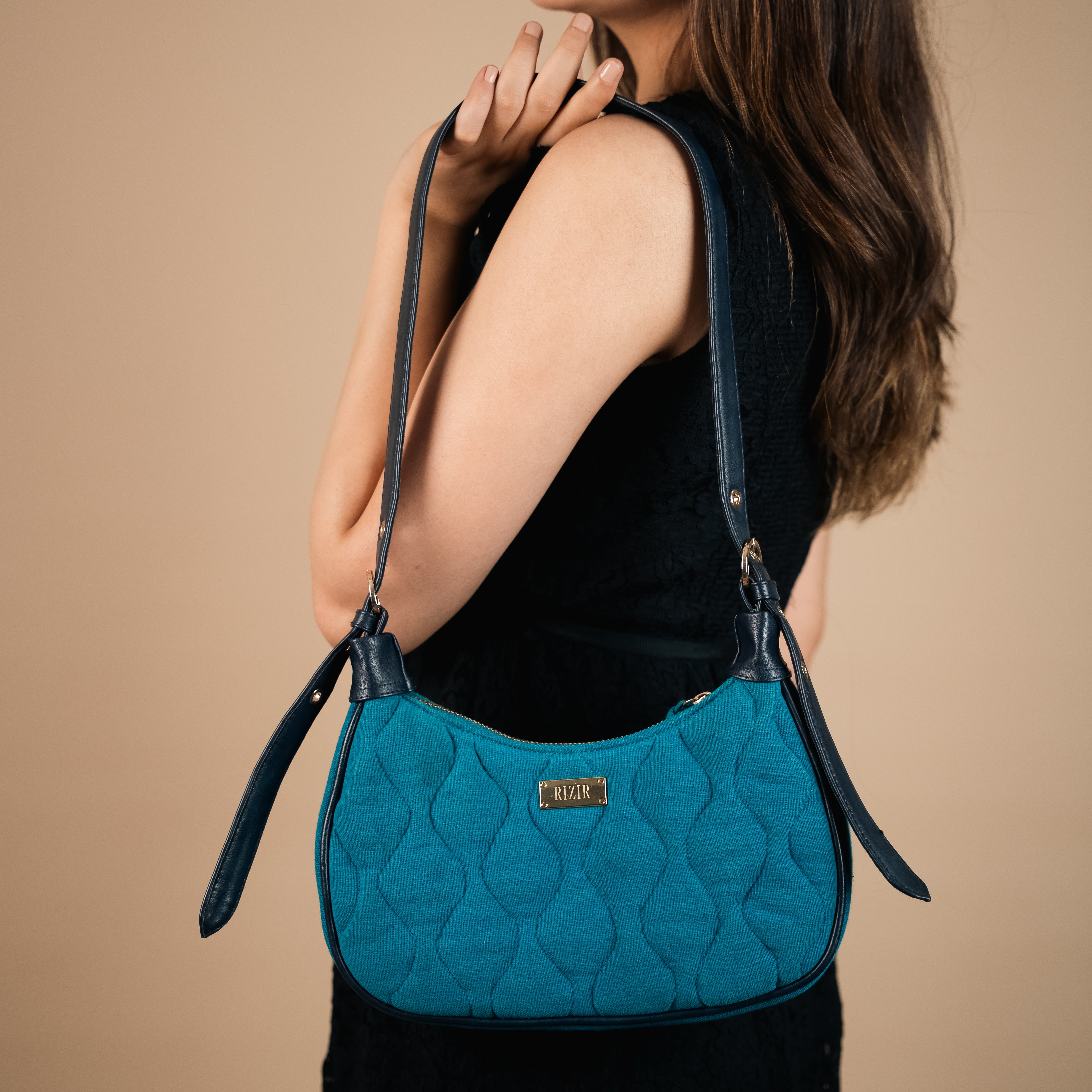 Quilted Pop Blue Sling Bag
