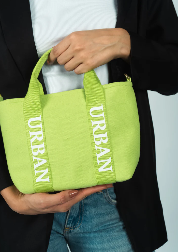 MINI URBAN CHIC TOTE LIME GREEN