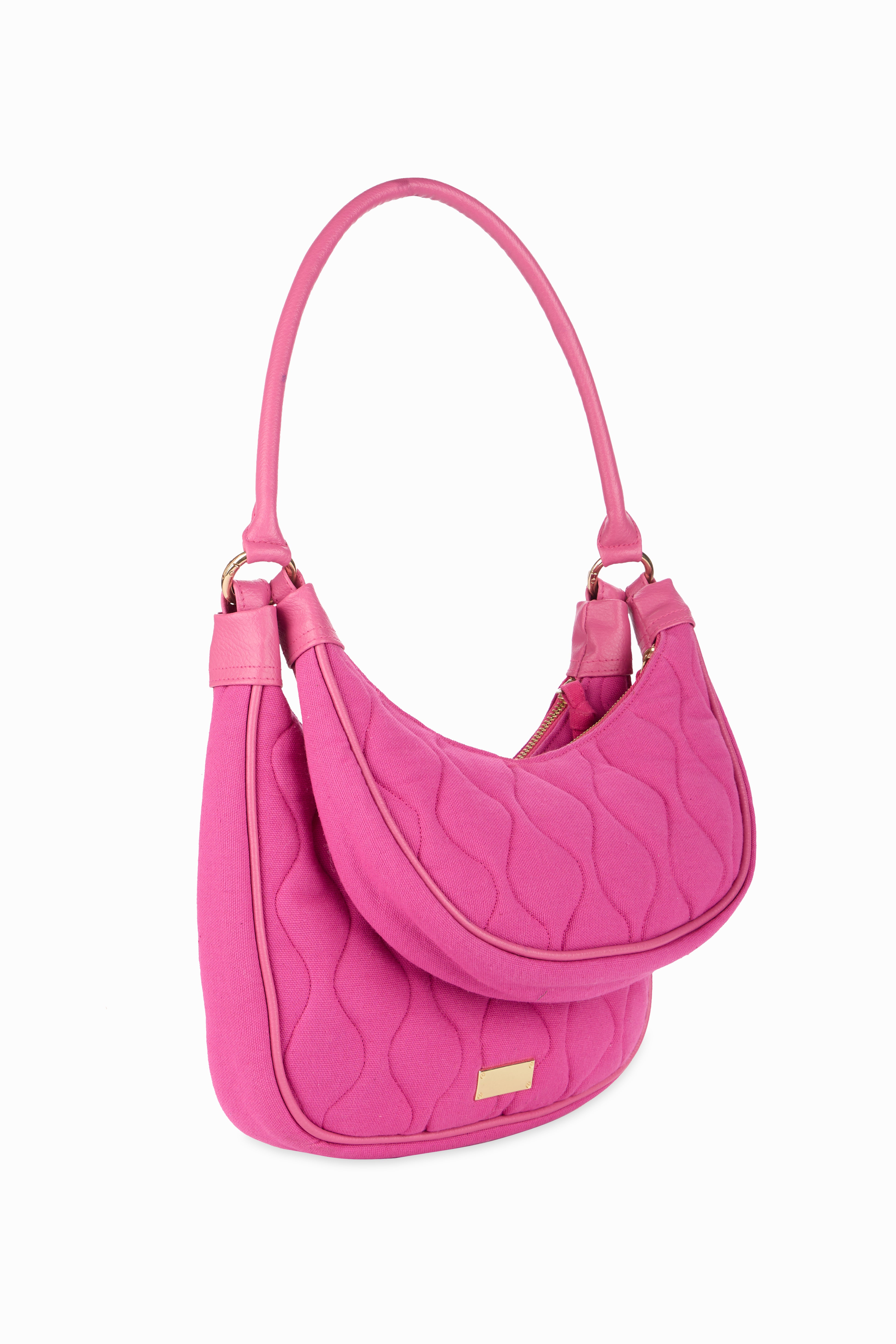 Elite Dual Quilted Hot Pink Sling Bag - Rizir