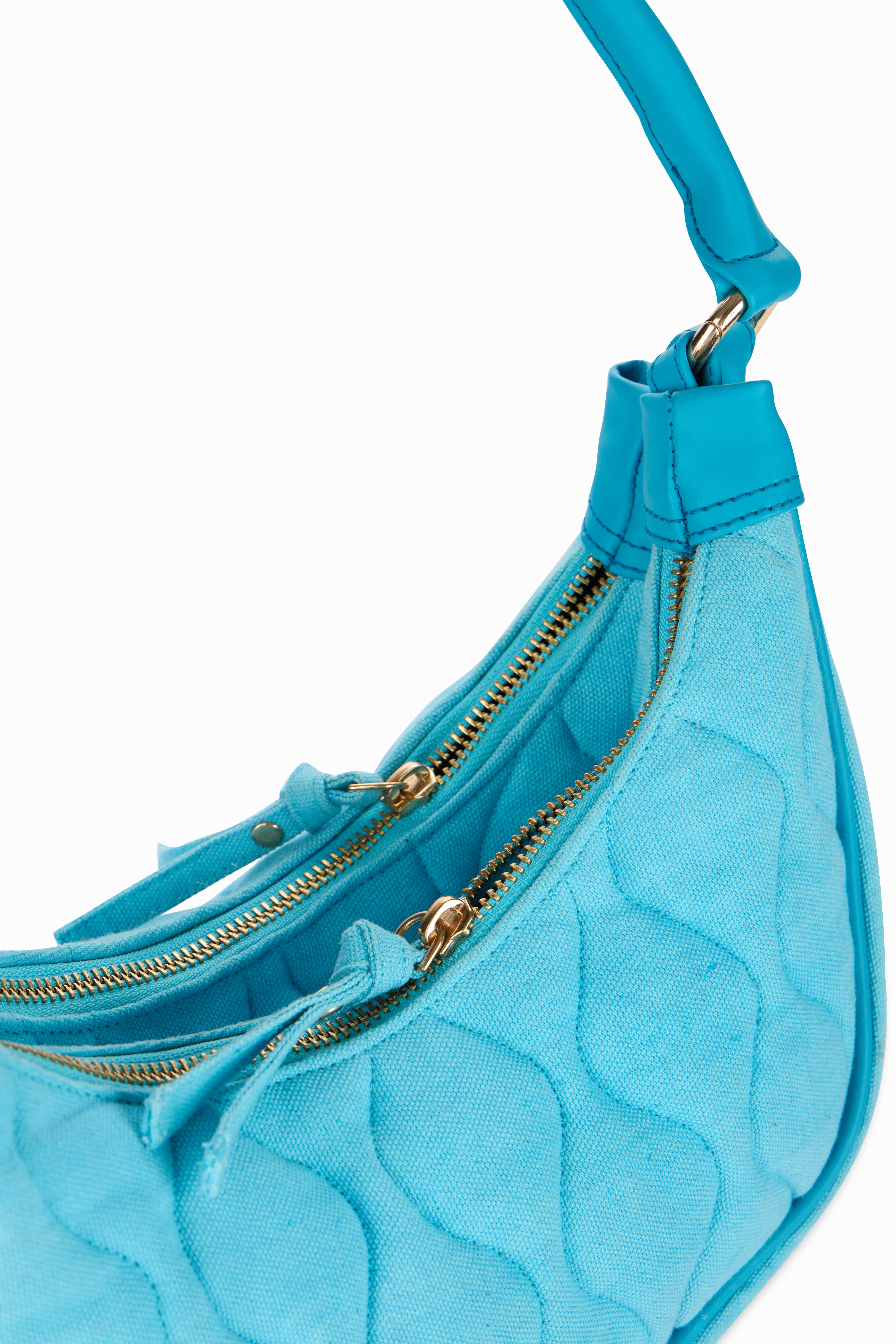 Elite Dual Quilted Blue Sling Bag