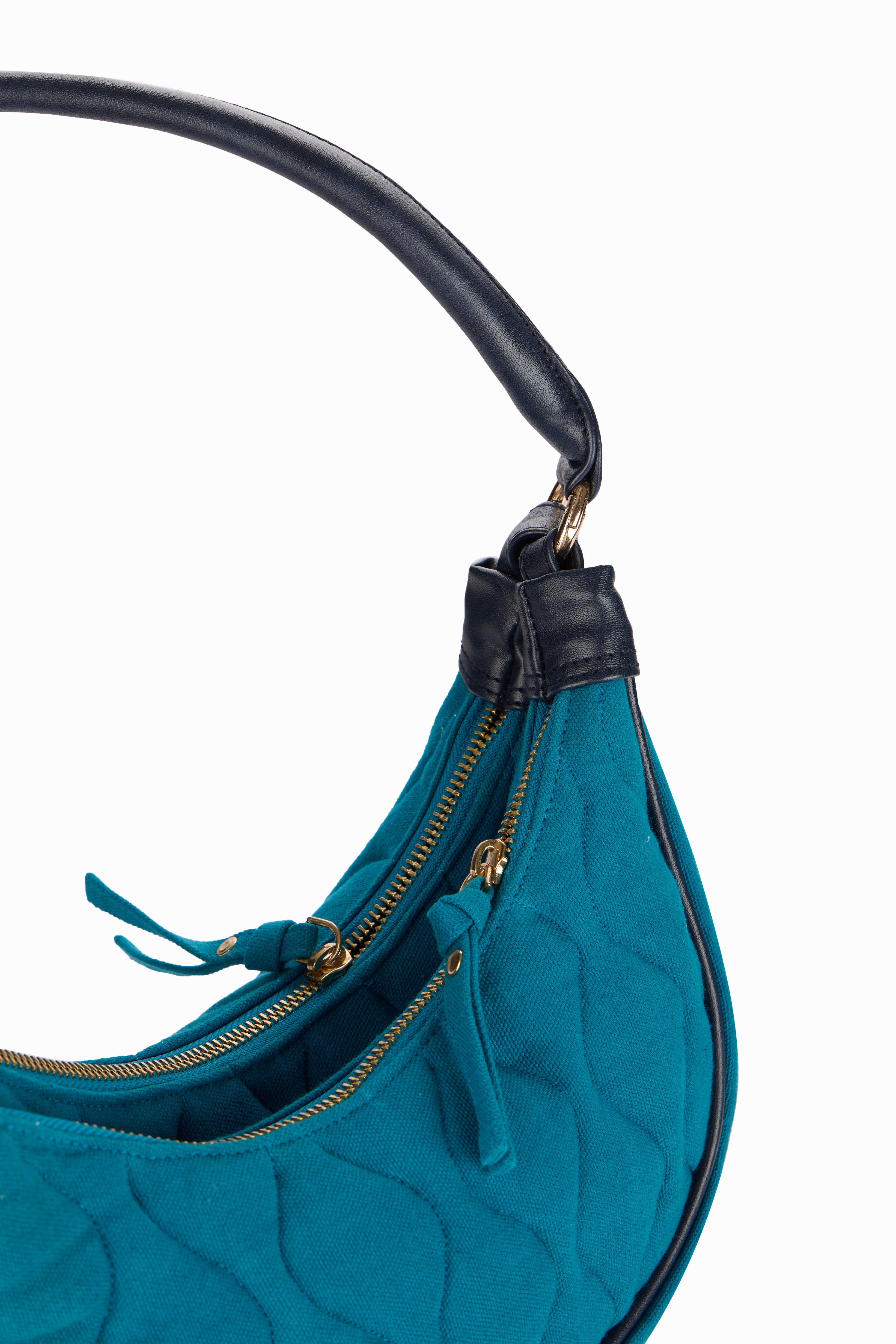 Elite Dual Quilted Teal Blue Sling Bag - Rizir
