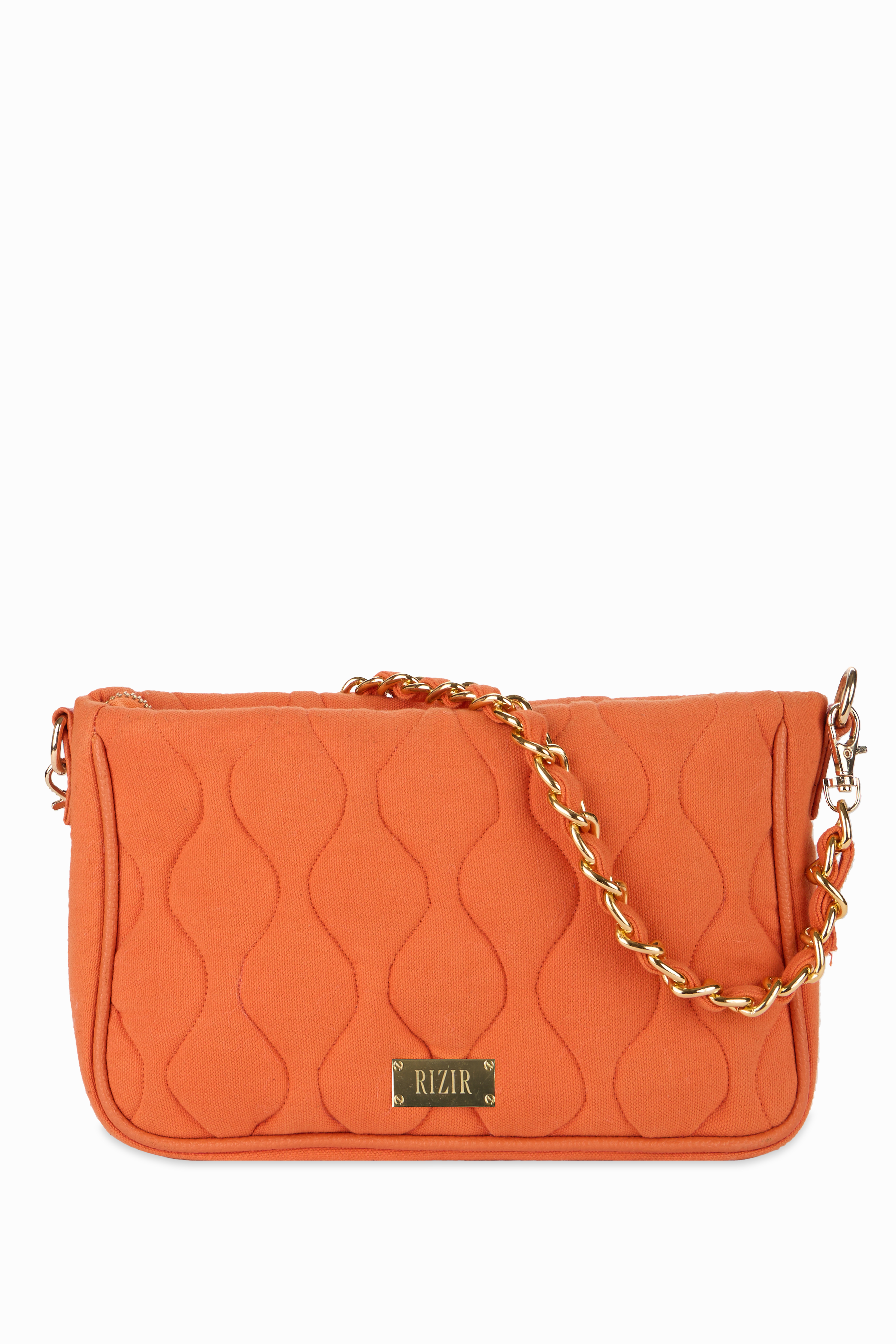 Retro Quilted Orange Sling Bag - Rizir