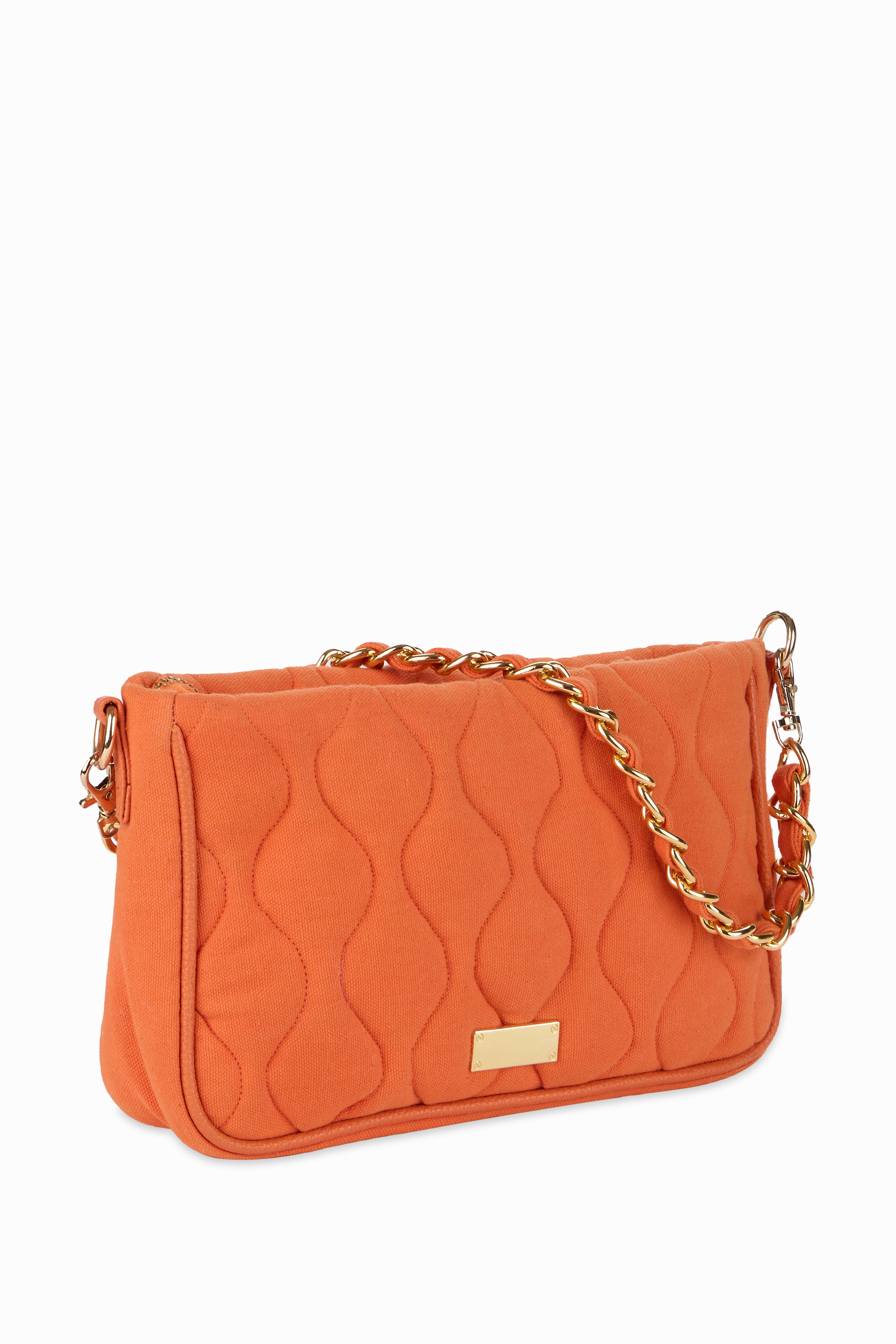 Retro Quilted Orange Sling Bag - Rizir