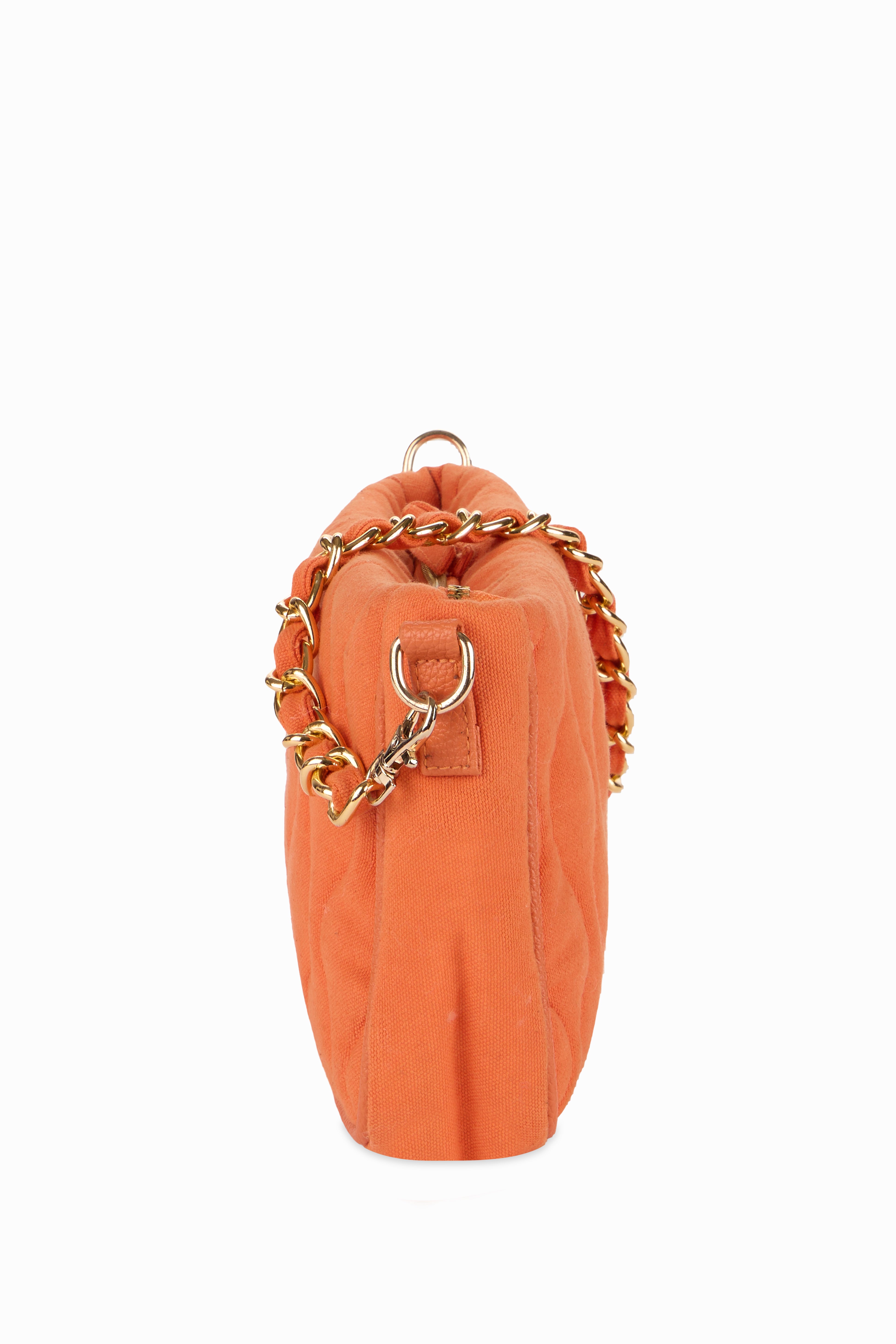 Retro Quilted Orange Sling Bag - Rizir