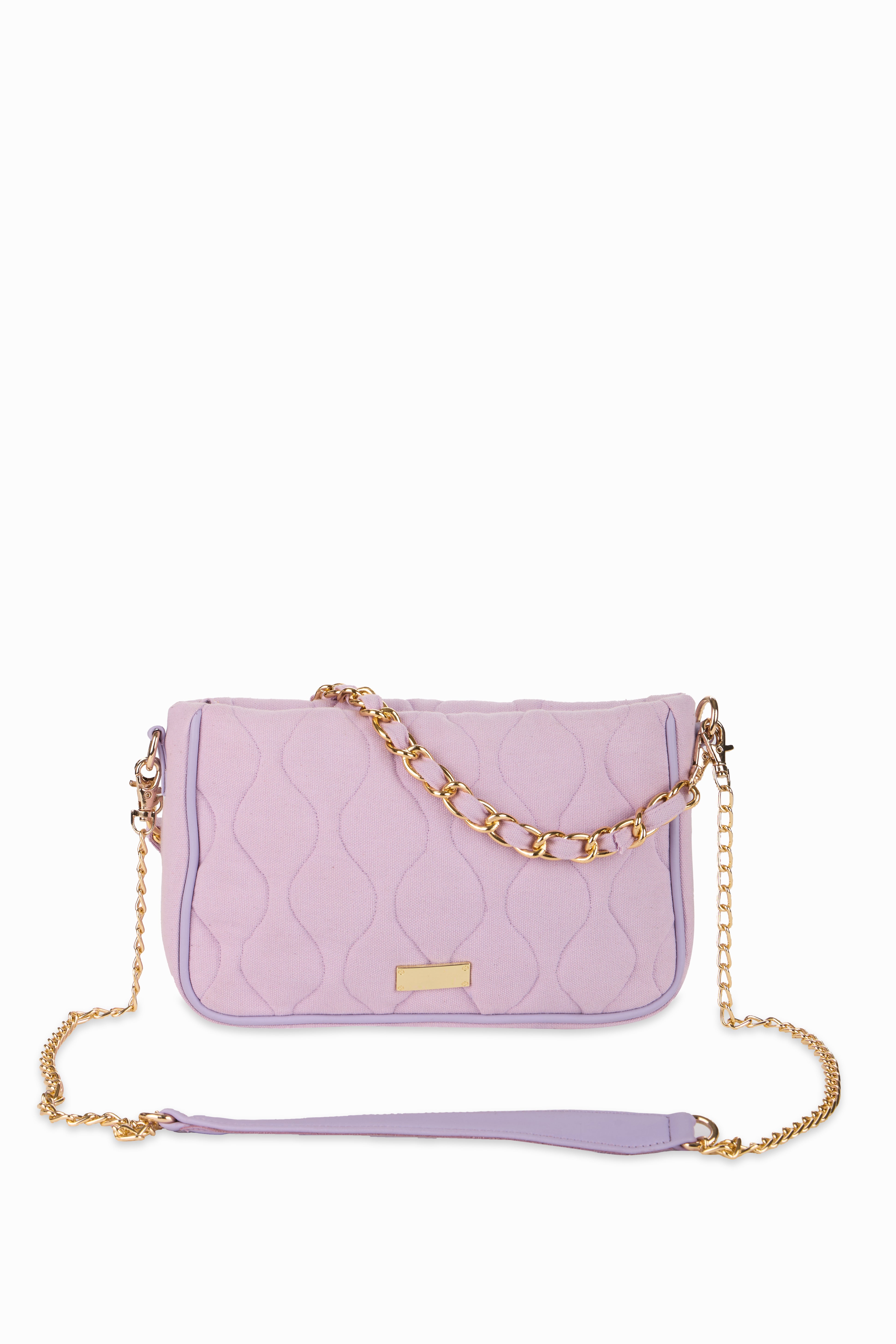 Retro Quilted Lavender Sling Bag