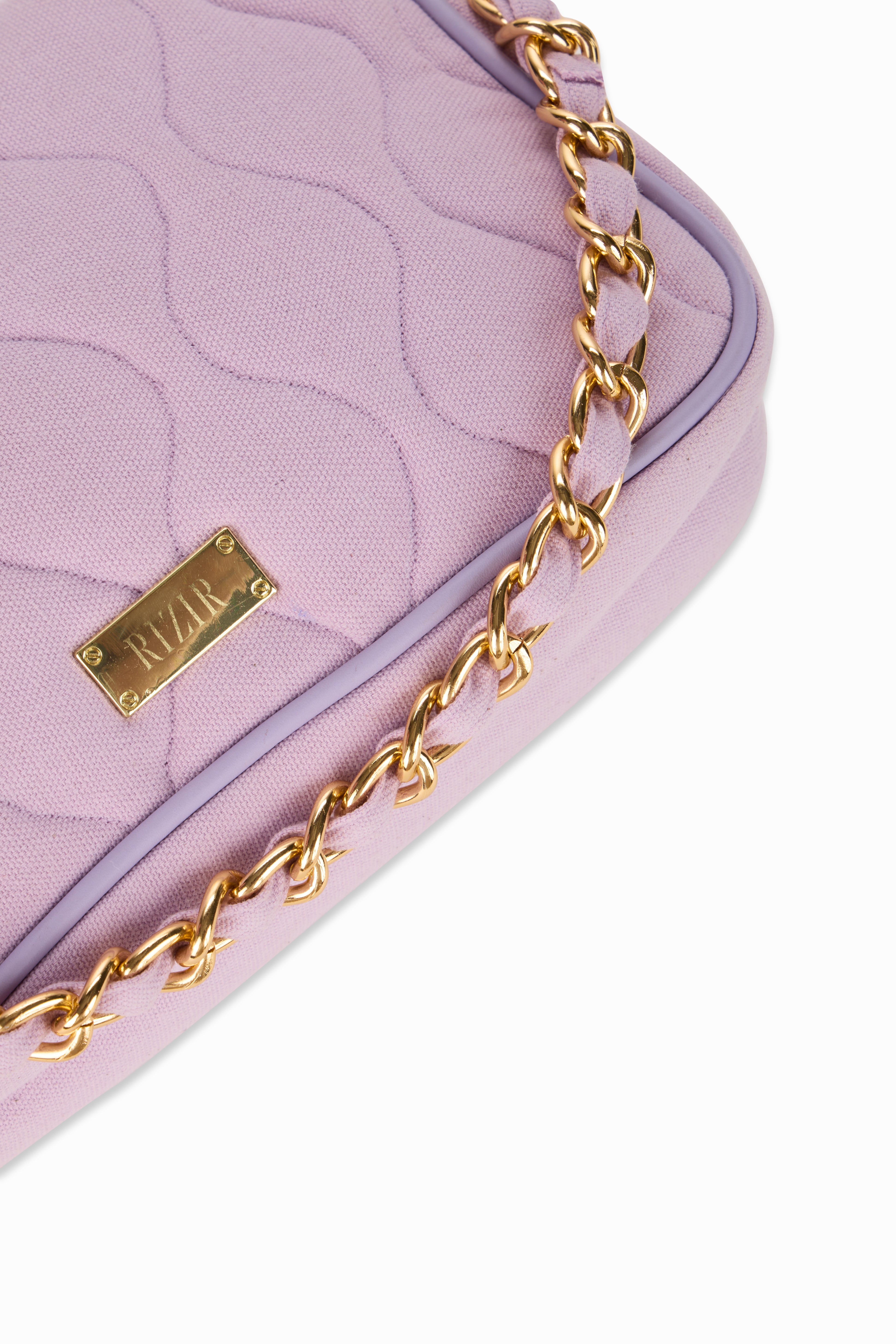 Retro Quilted Lavender Sling Bag