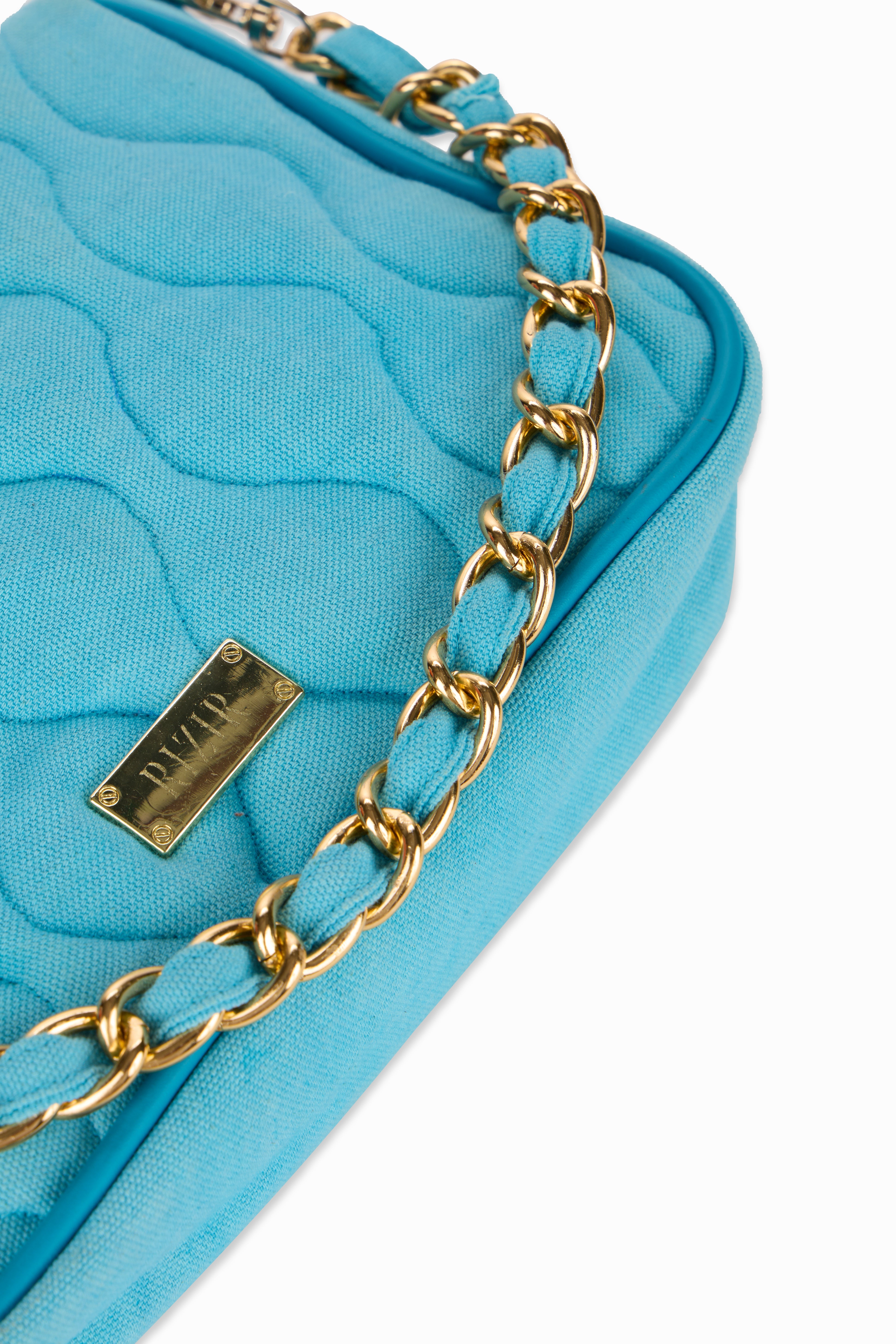 Retro Quilted Blue Sling Bag - Rizir