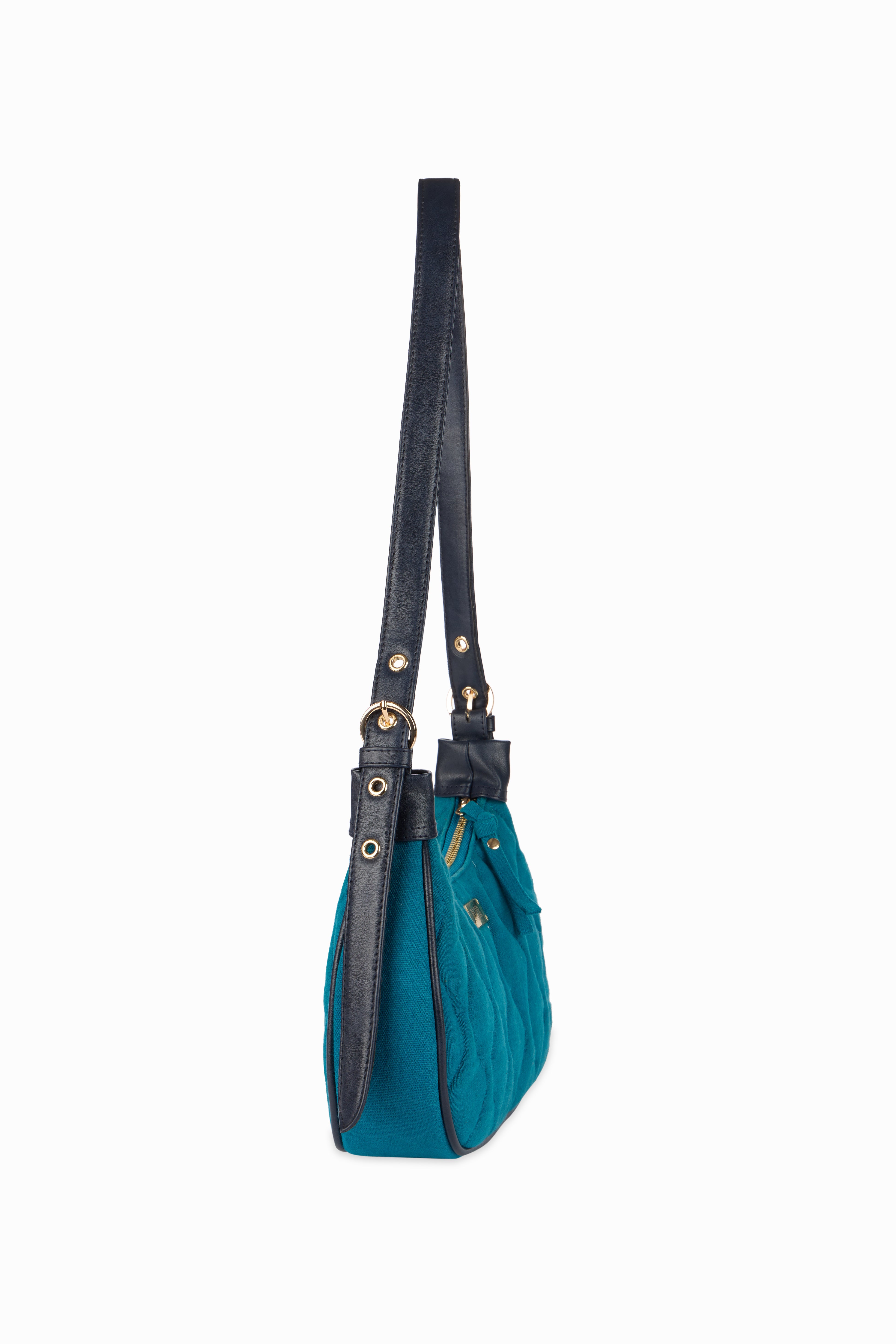 Quilted Pop Blue Sling Bag - Rizir