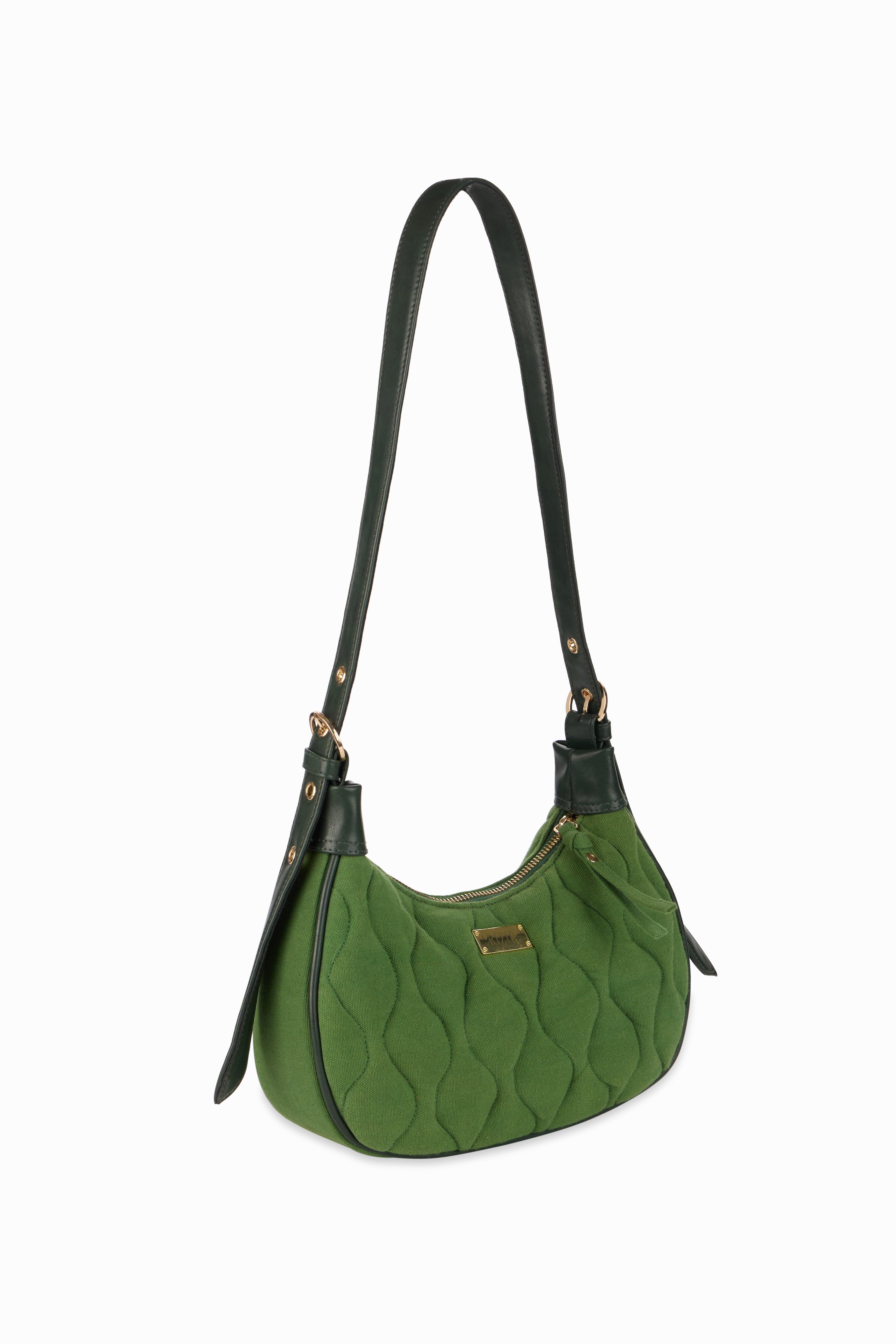 Quilted Pop Green Sling Bag - Rizir