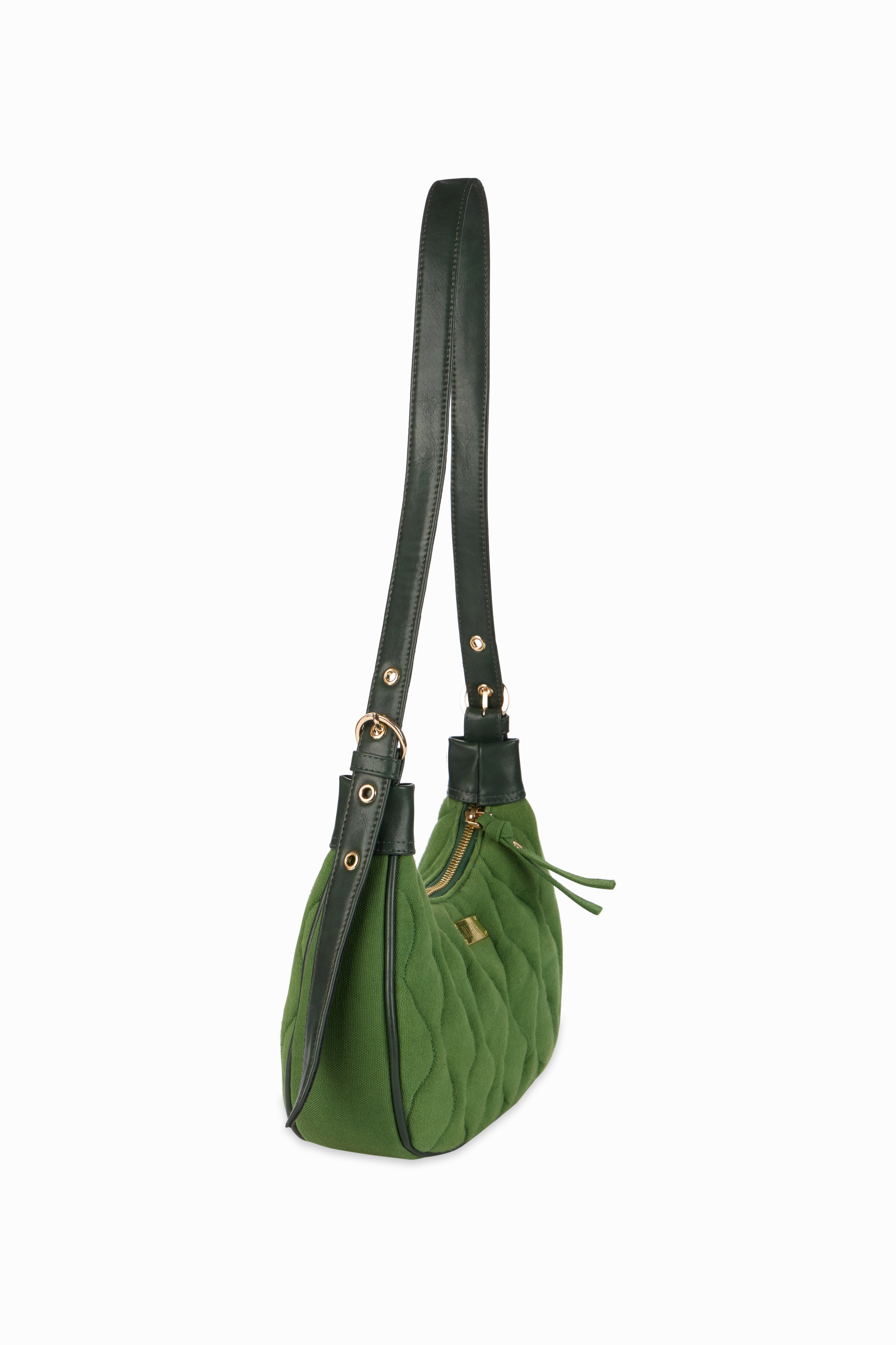 Quilted Pop Green Sling Bag - Rizir