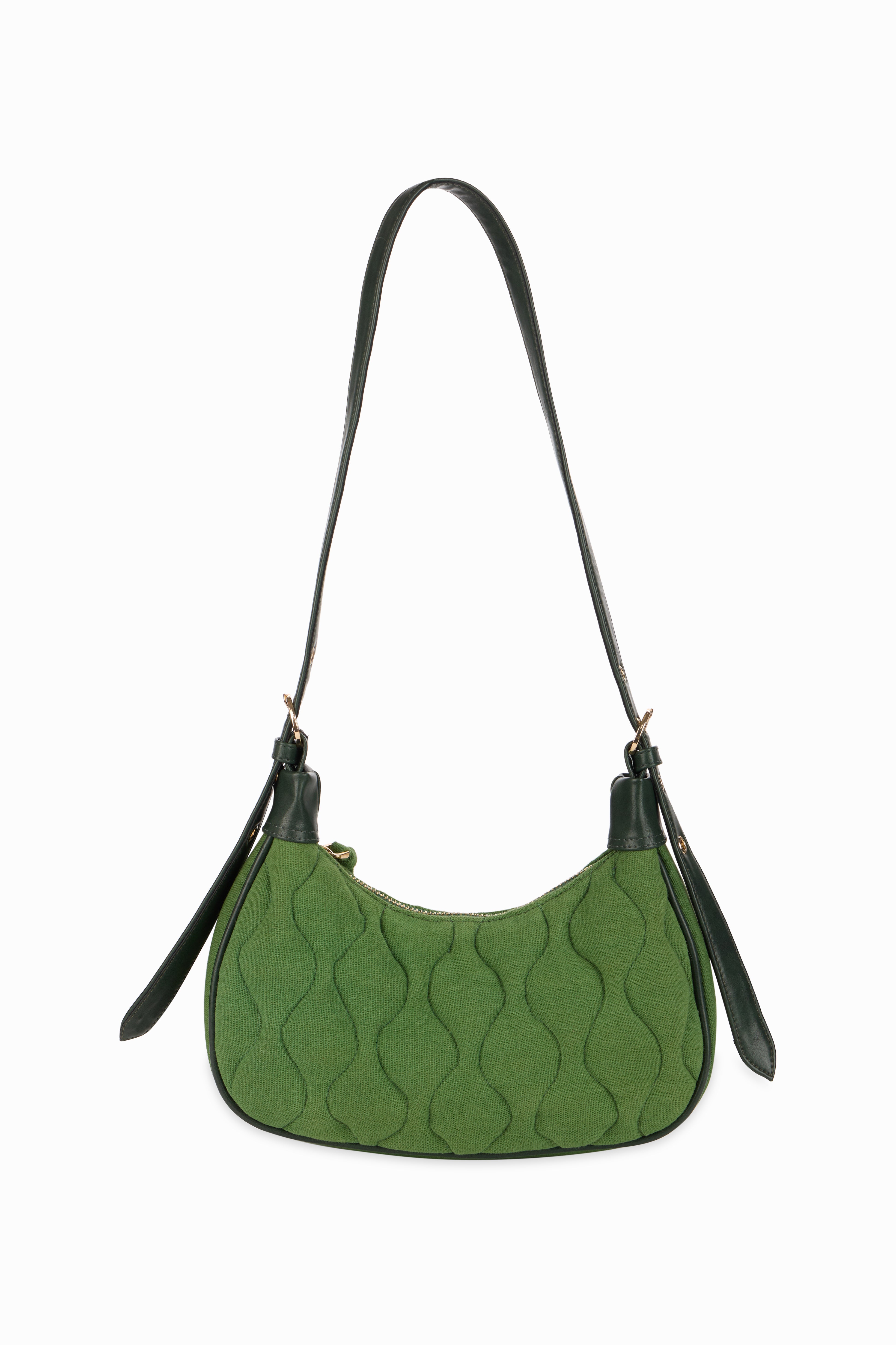 Quilted Pop Green Sling Bag - Rizir