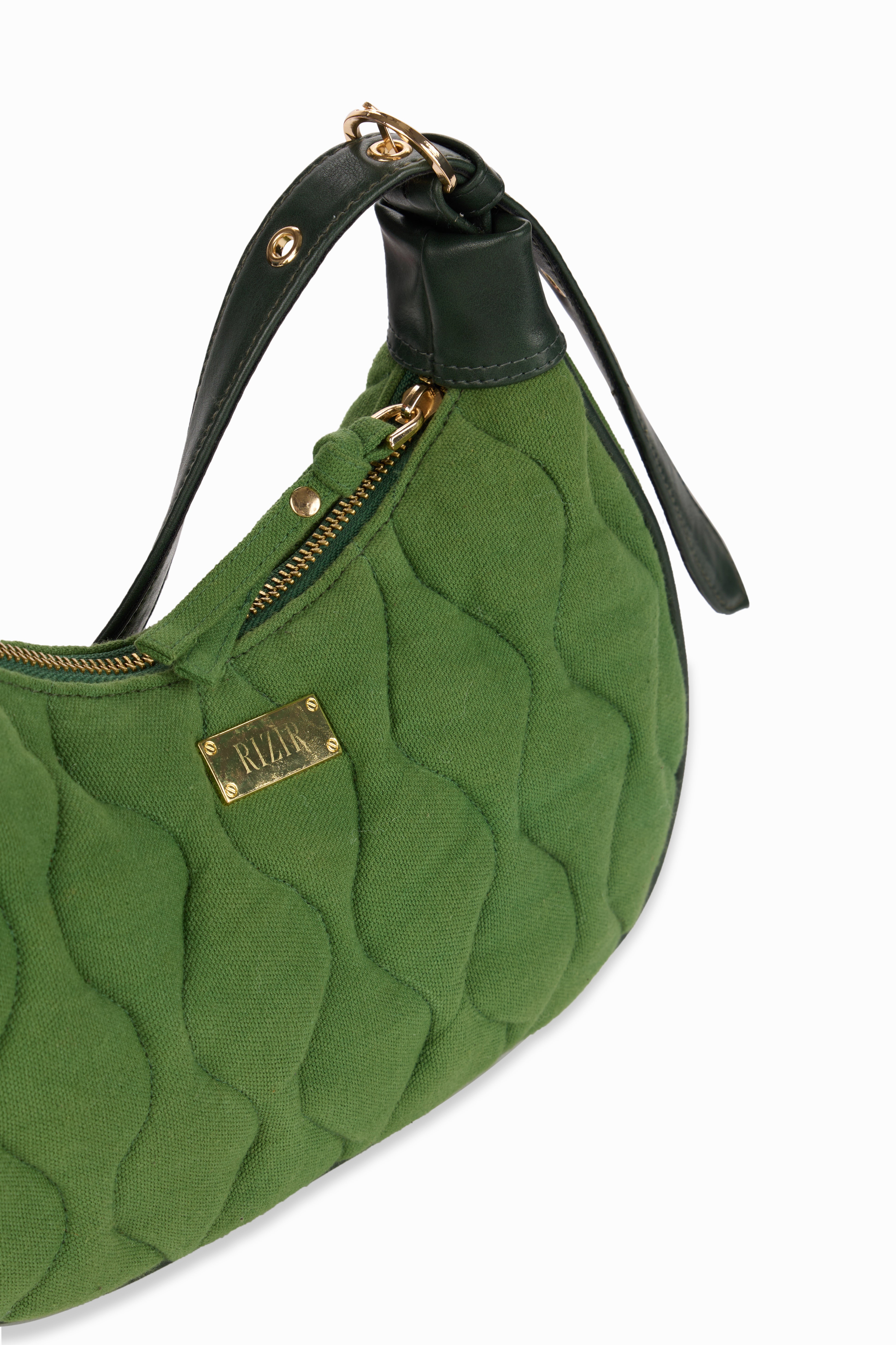 Quilted Pop Green Sling Bag - Rizir