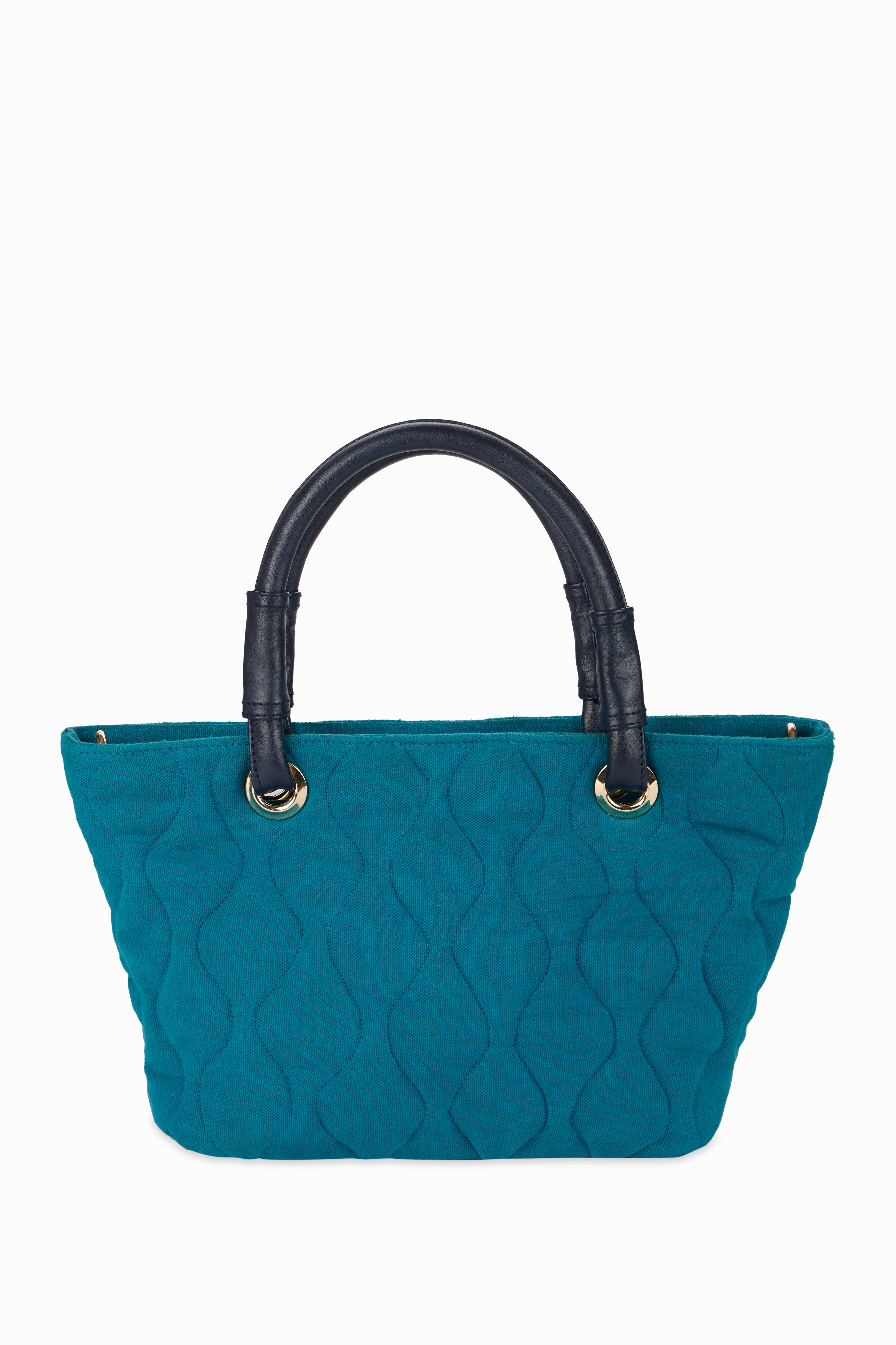 Bucket Quilted Teal Blue Sling Bag