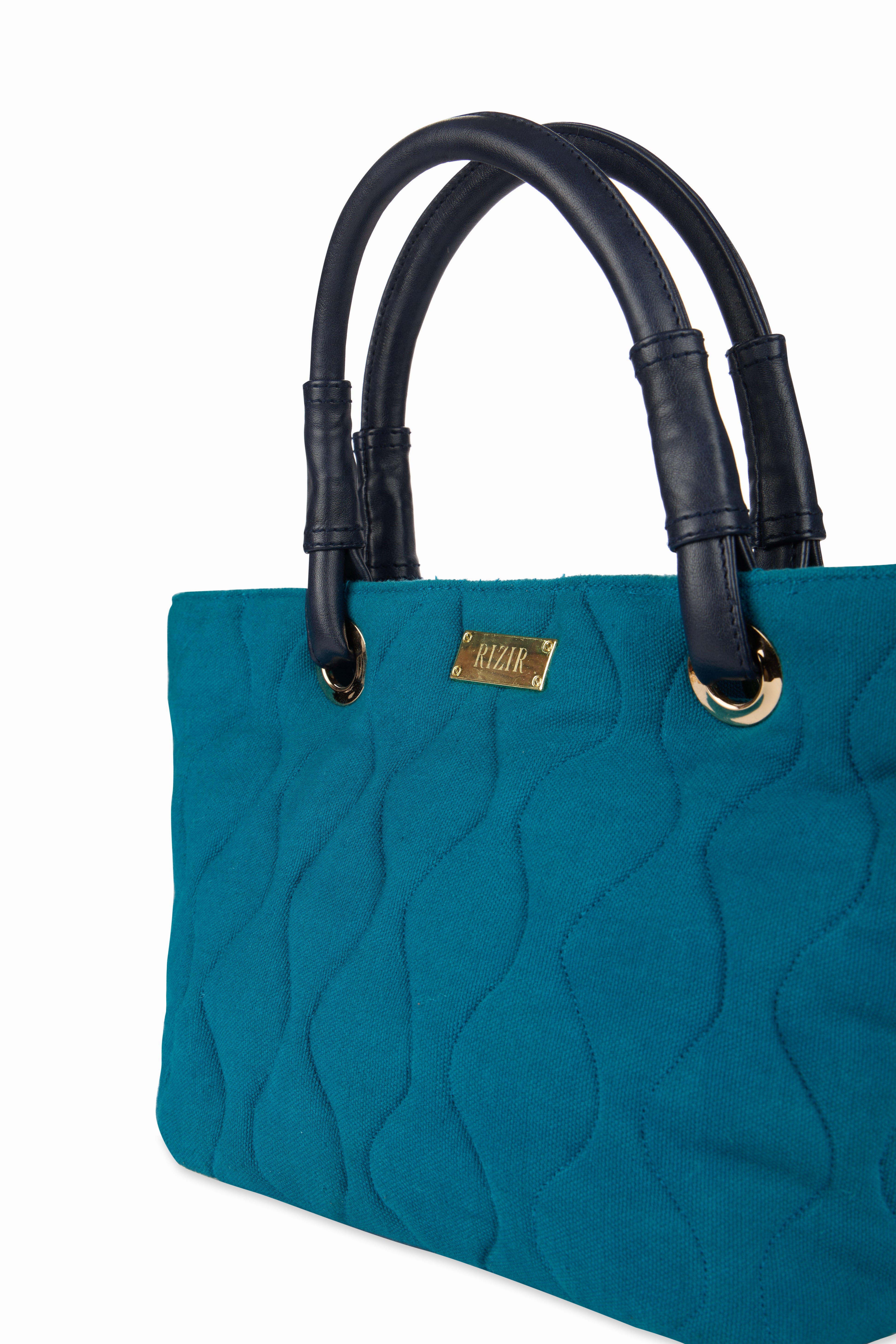 Bucket Quilted Teal Blue Sling Bag