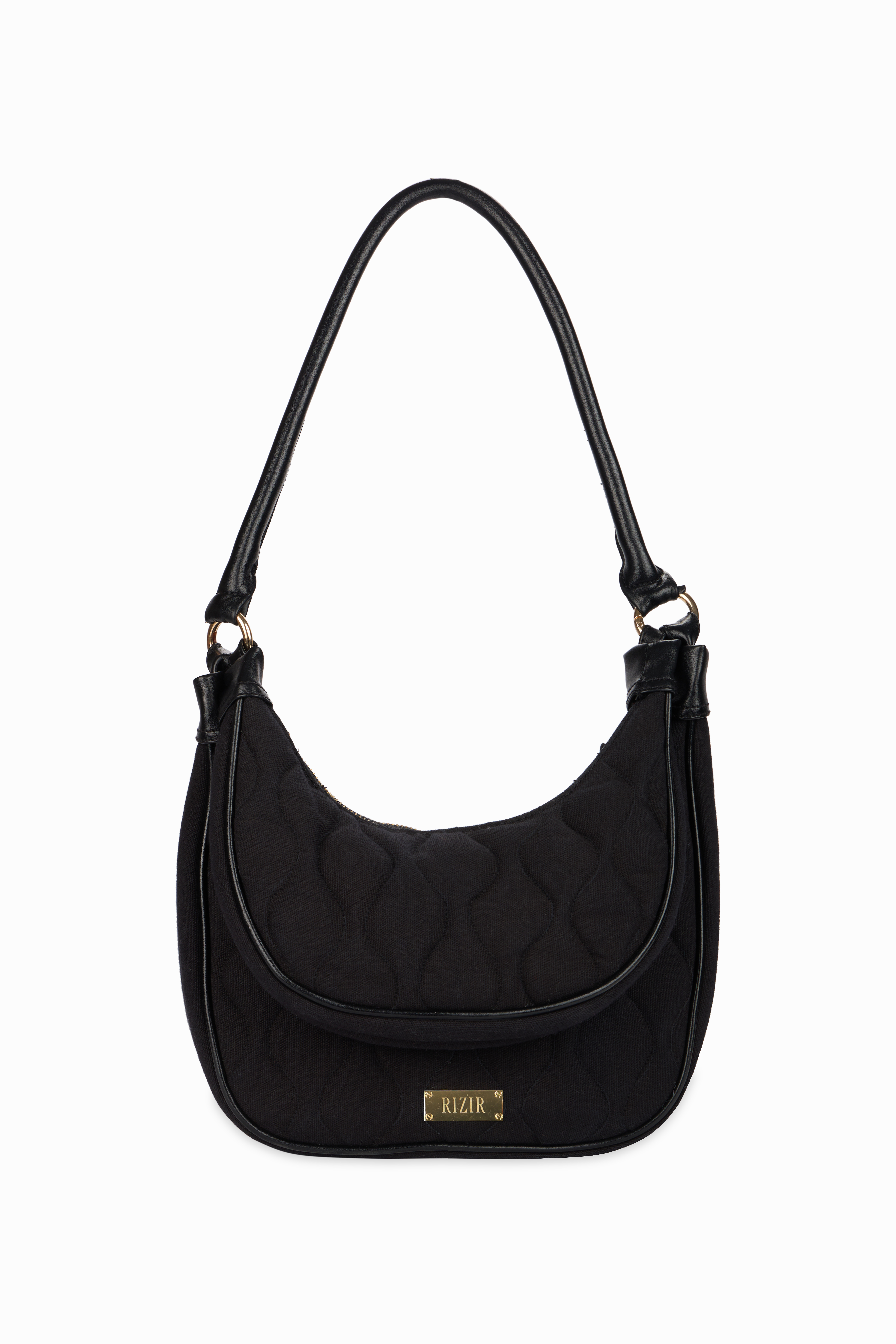 Elite Dual Quilted Black Sling Bag