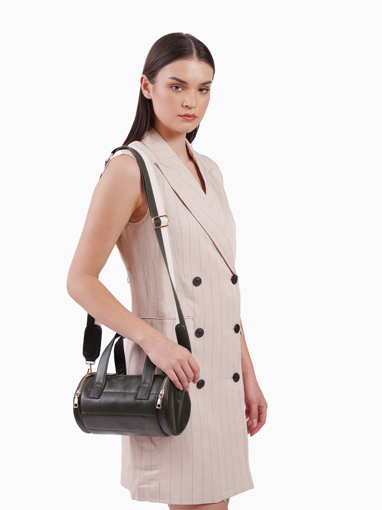 Crossbody bag in olive green colour