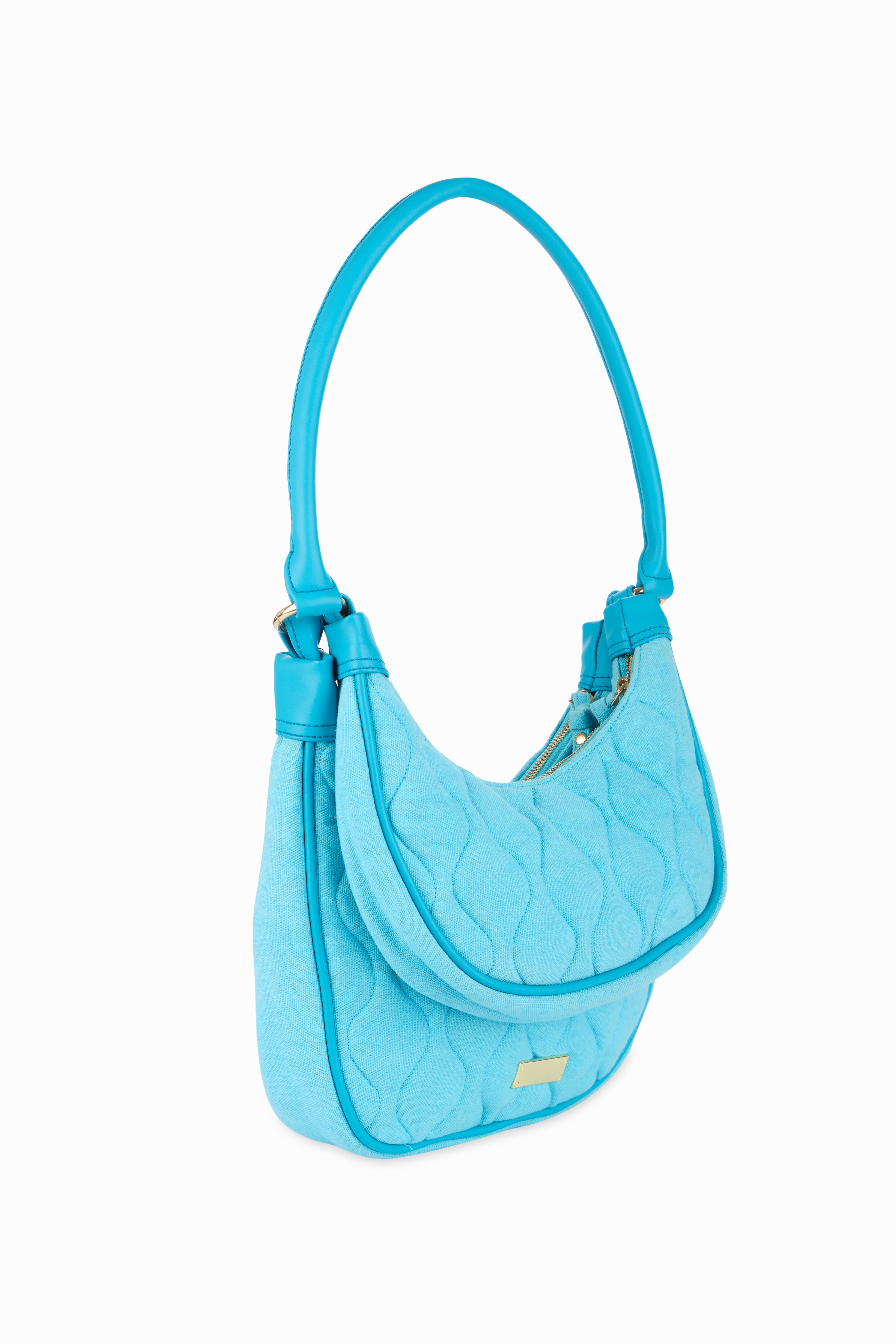 Elite Dual Quilted Blue Sling Bag