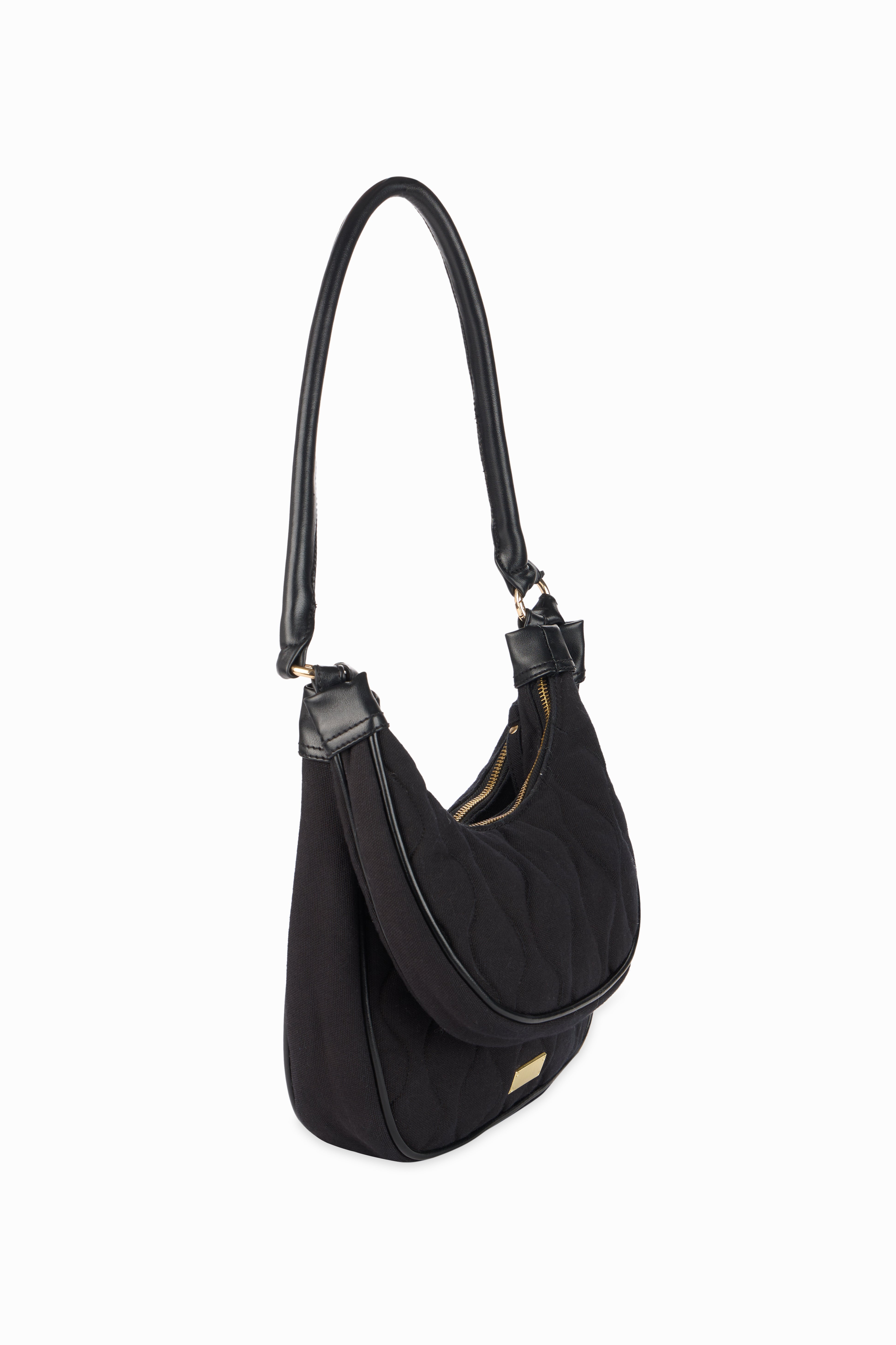 Elite Dual Quilted Black Sling Bag