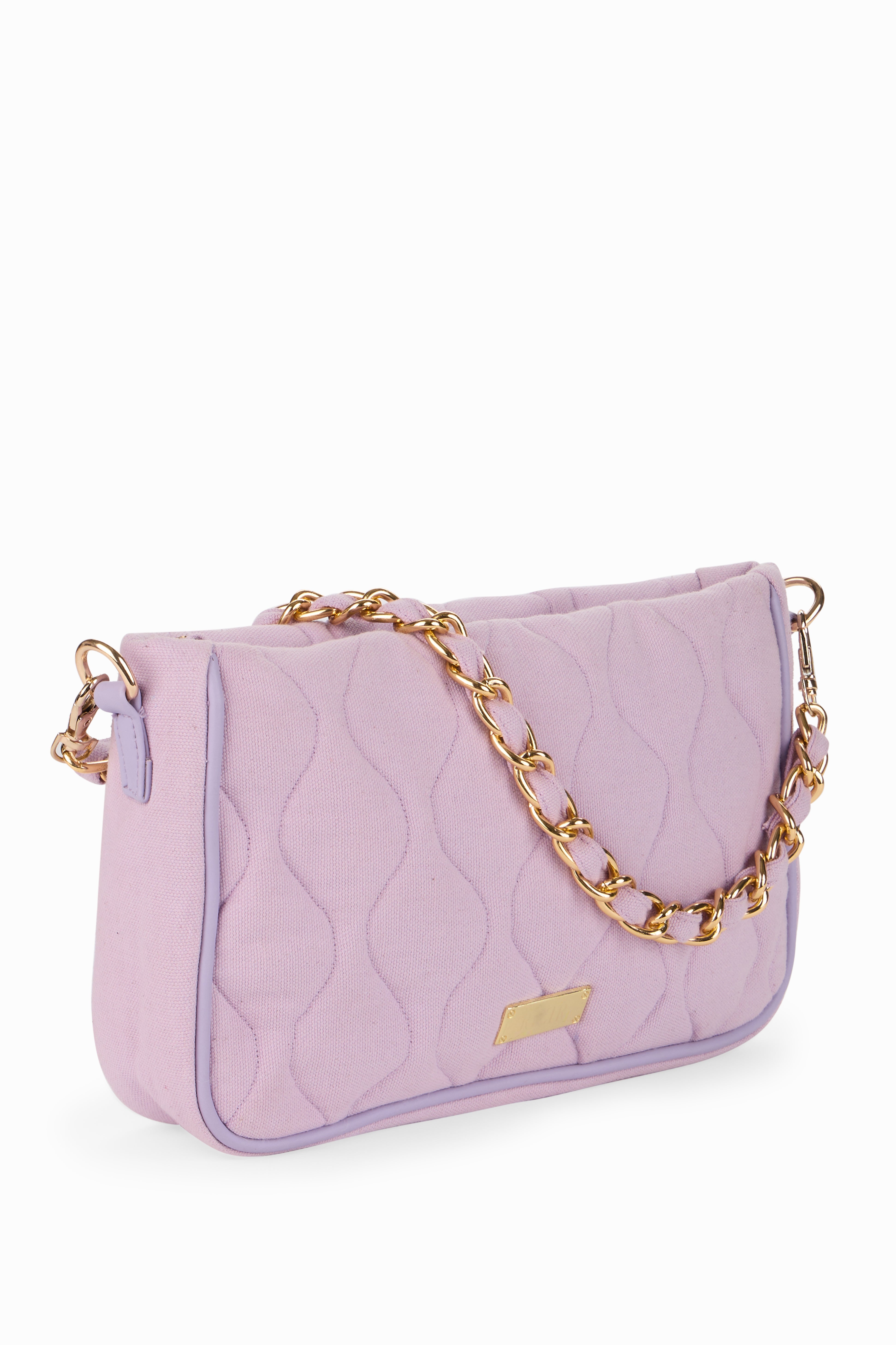 Retro Quilted Lavender Sling Bag