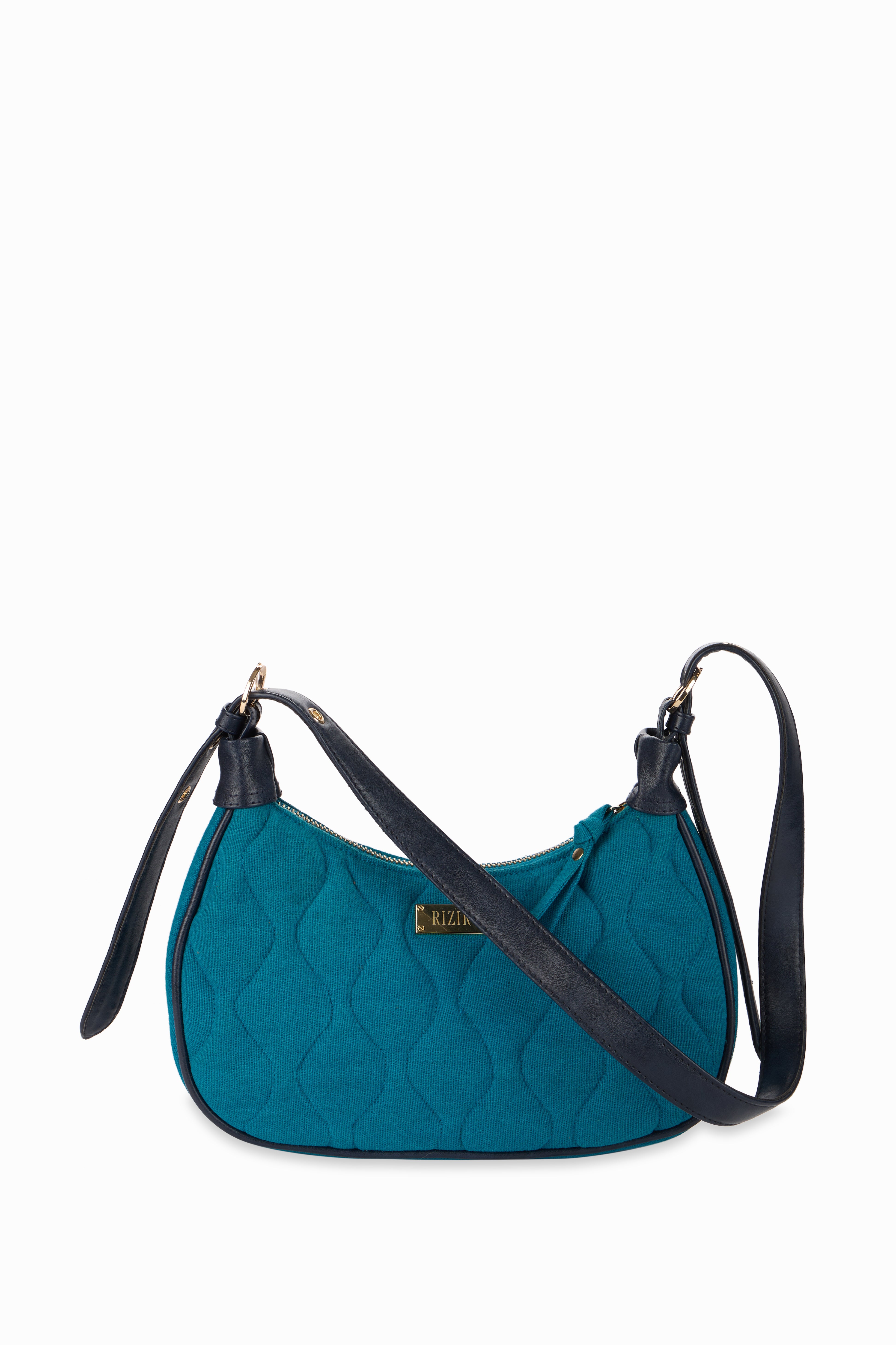 Quilted Pop Blue Sling Bag