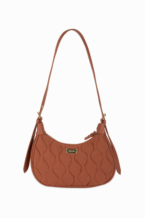 Quilted Pop Brown Sling Bag - Rizir