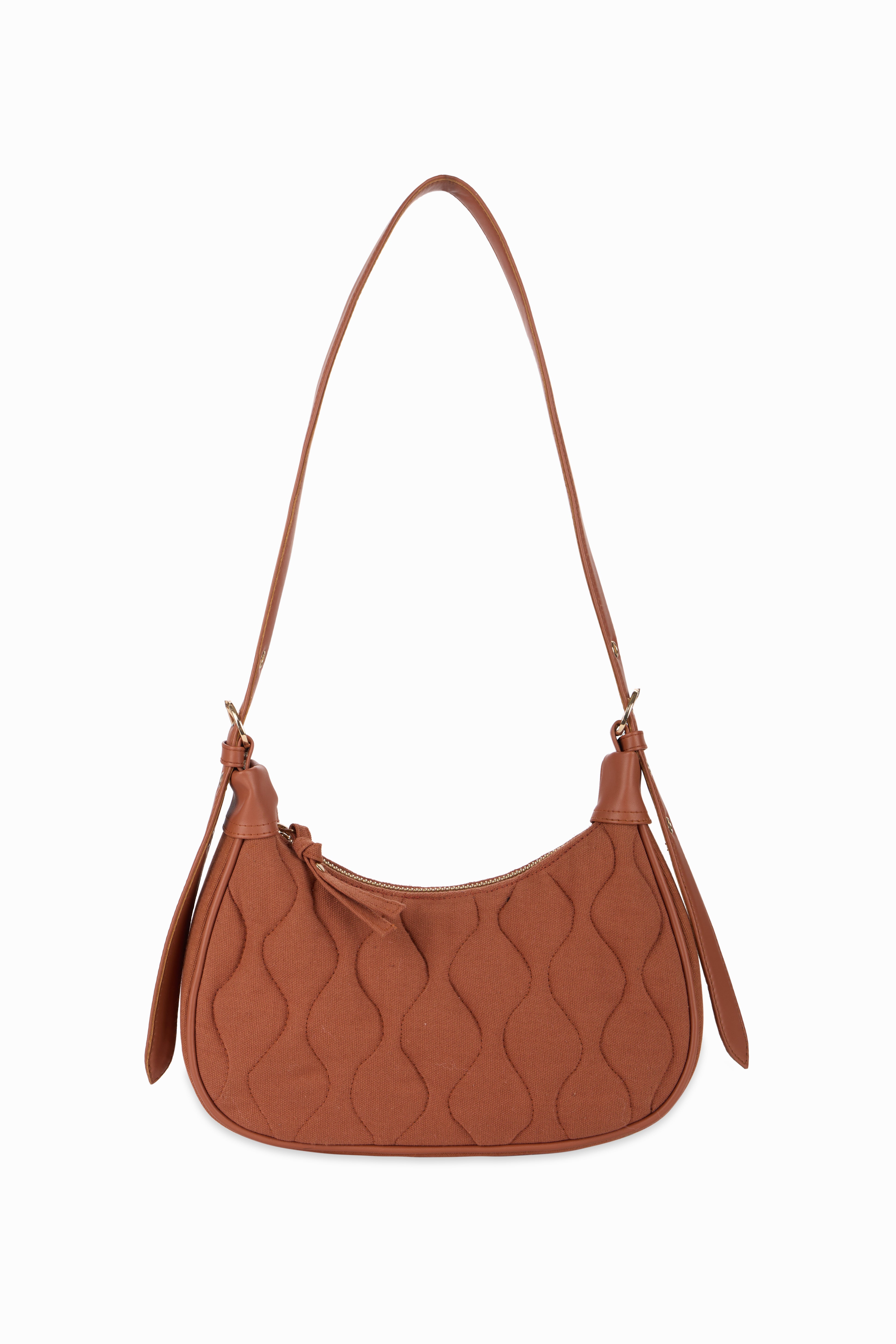 Quilted Pop Brown Sling Bag - Rizir
