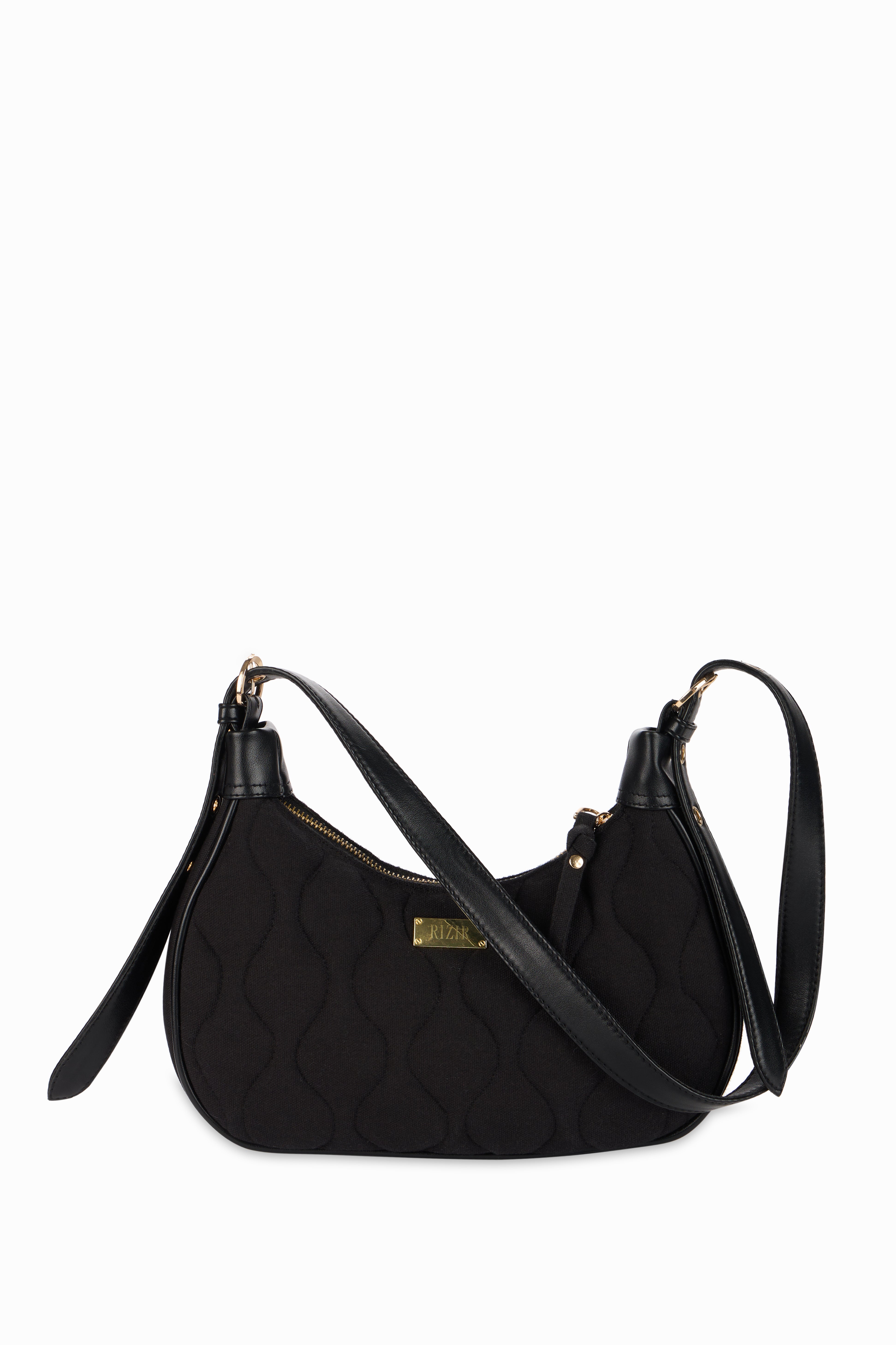 Quilted Pop Black Sling Bag - Rizir