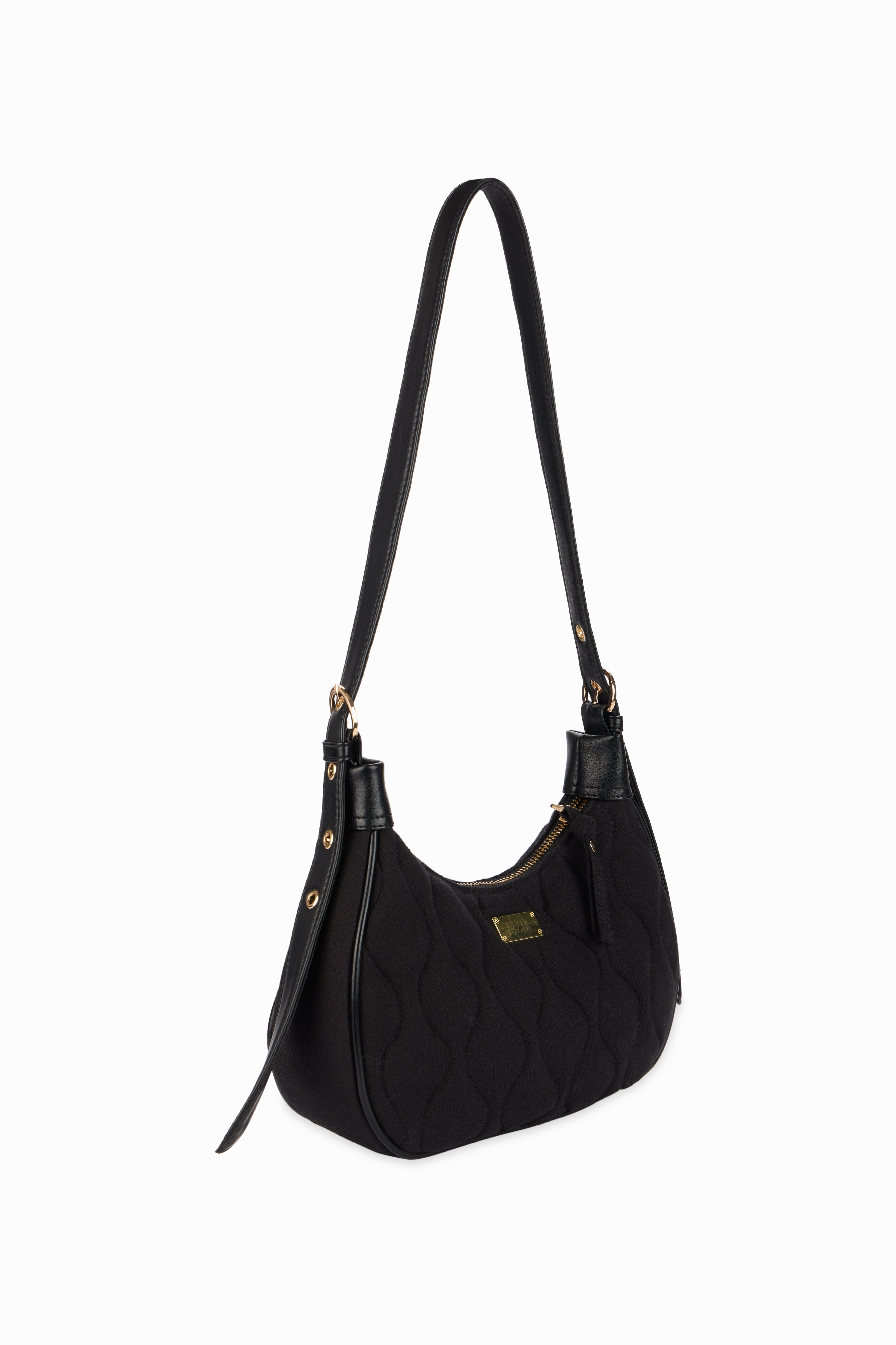 Quilted Pop Black Sling Bag - Rizir