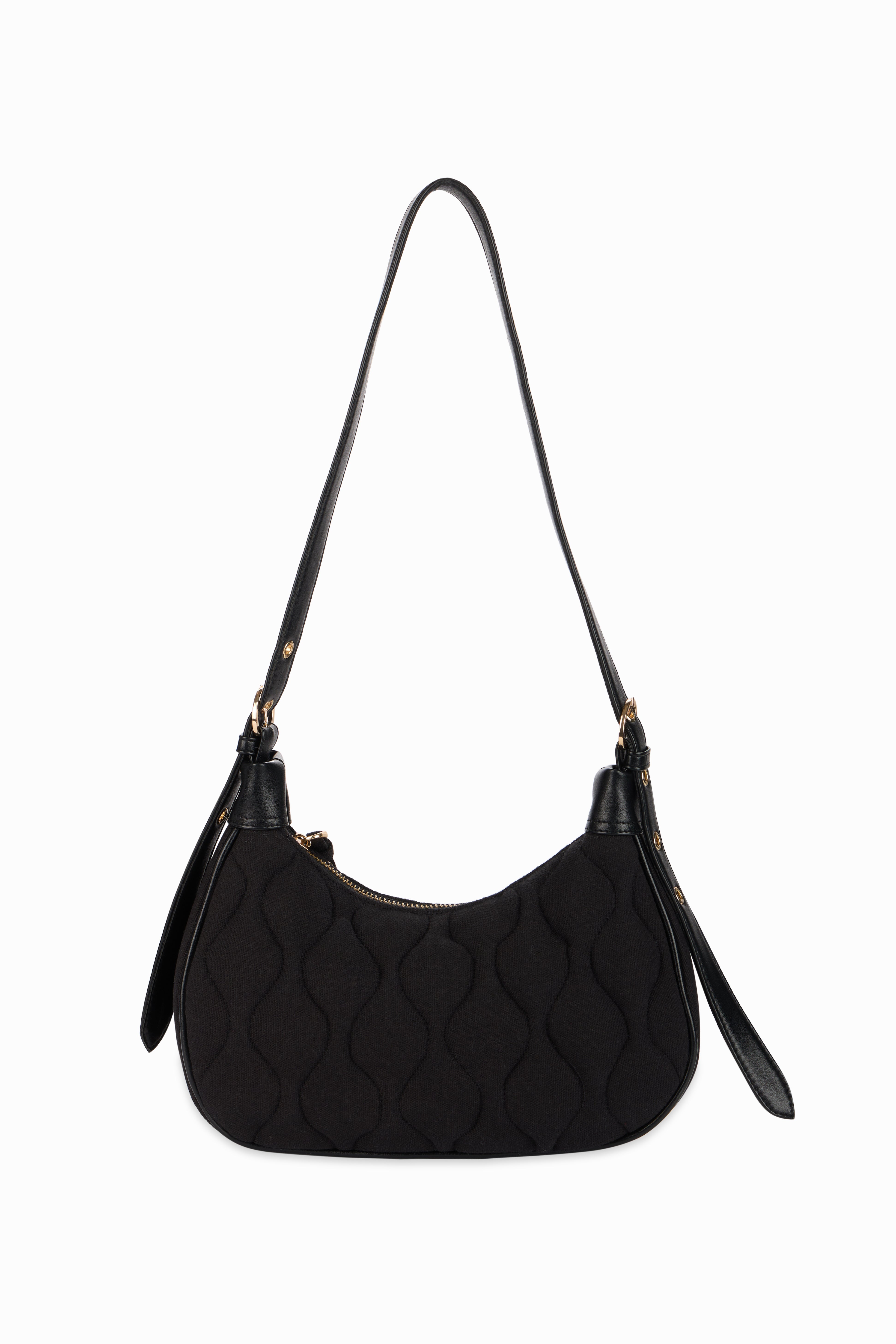 Quilted Pop Black Sling Bag - Rizir