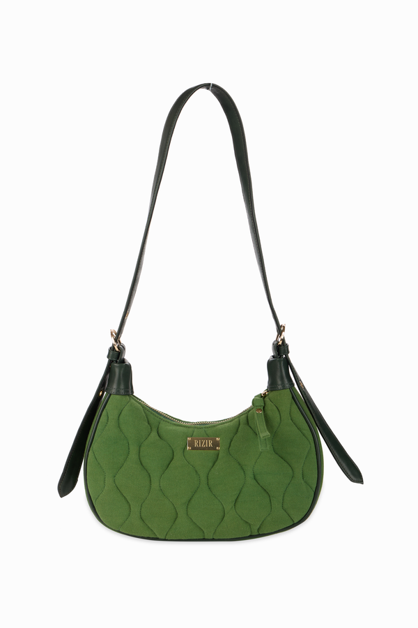 Quilted Pop Green Sling Bag - Rizir